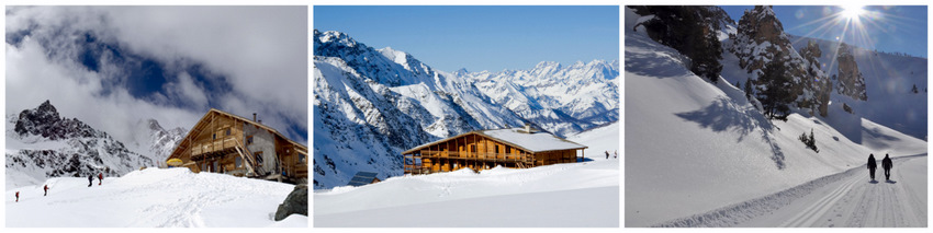 Les trois refuges accessibles en ski de fond
