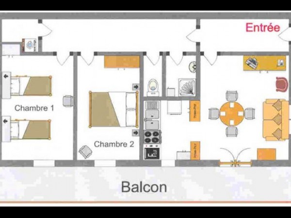 plan de l'appartement les jonquilles